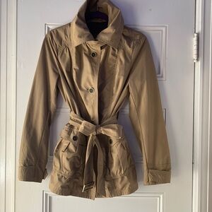 ❤️‍🔥COLE HAAN Trench Coat, tan, short classic, preppy, elegant coat, size 8